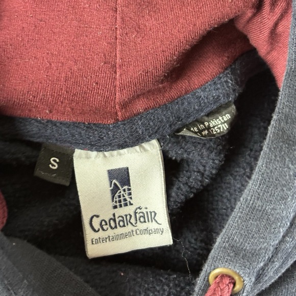 Cedar Fair Cedar Point Maverick Rollercoaster Small 1/2 Zip Pullover Hoodie Blue - Picture 9 of 9